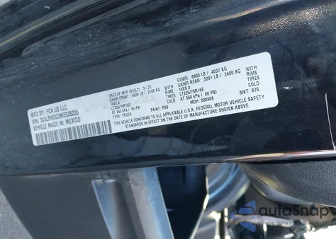 2021 Ram Promaster 2500 High Roof 159 Wb from USA, damaged, VIN 3C6LRVDG3ME538235